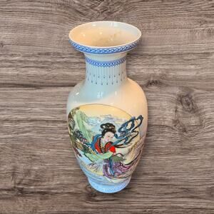 Vintage Oriental Painted Vase Famille Rose Porcelain Maybe?